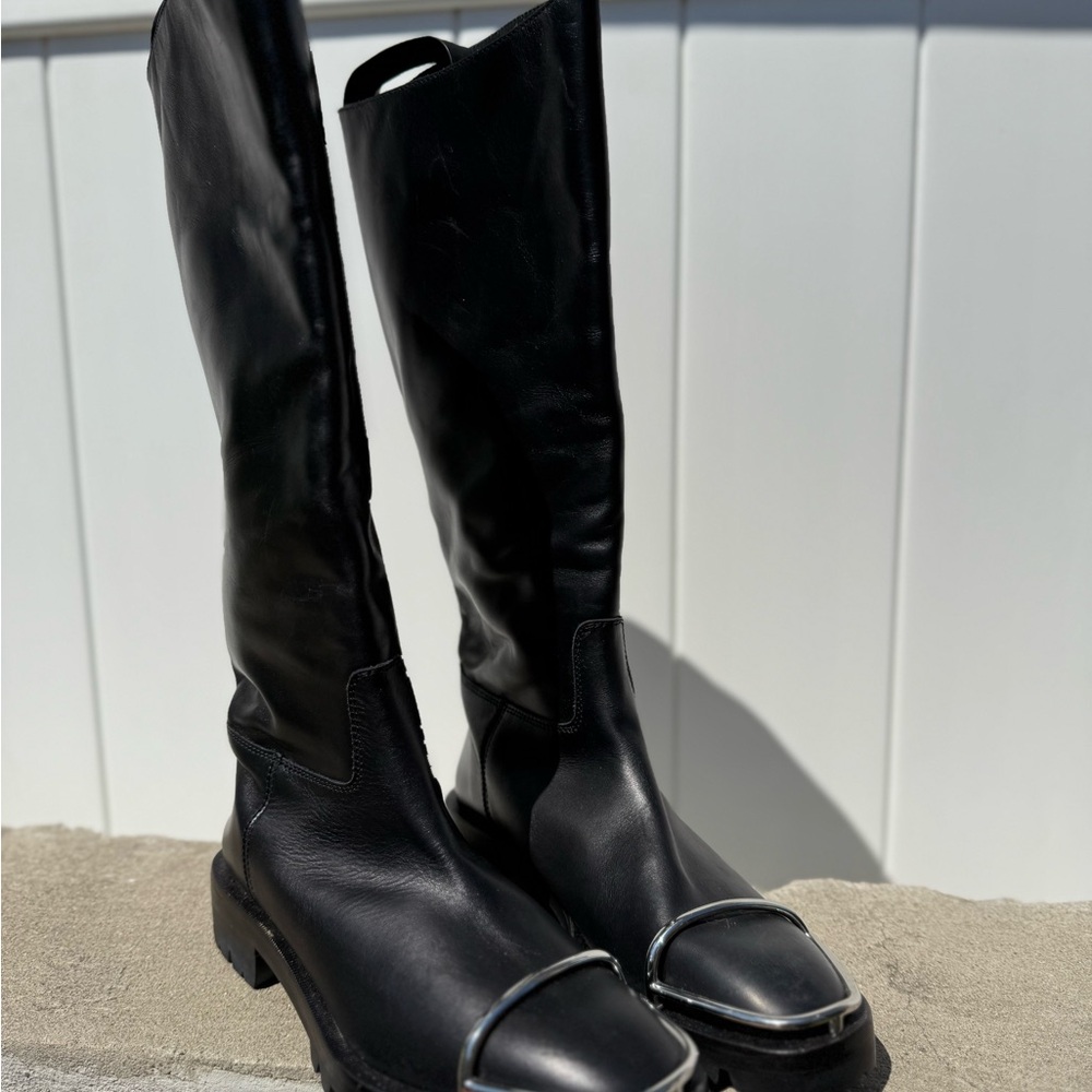 Alexander Wang Black Leather Knee-High Boots